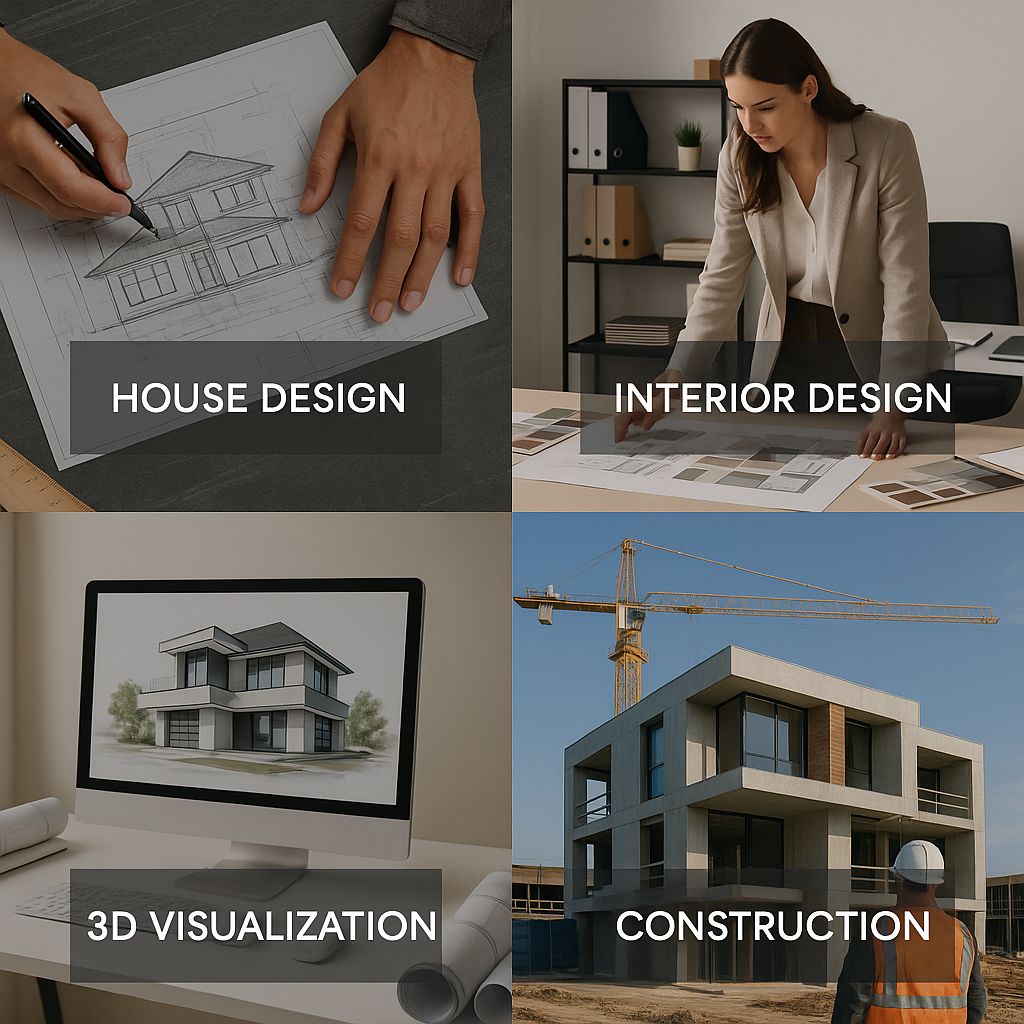 Our services: House Design, Interior Design, 3D Visualization, Construction